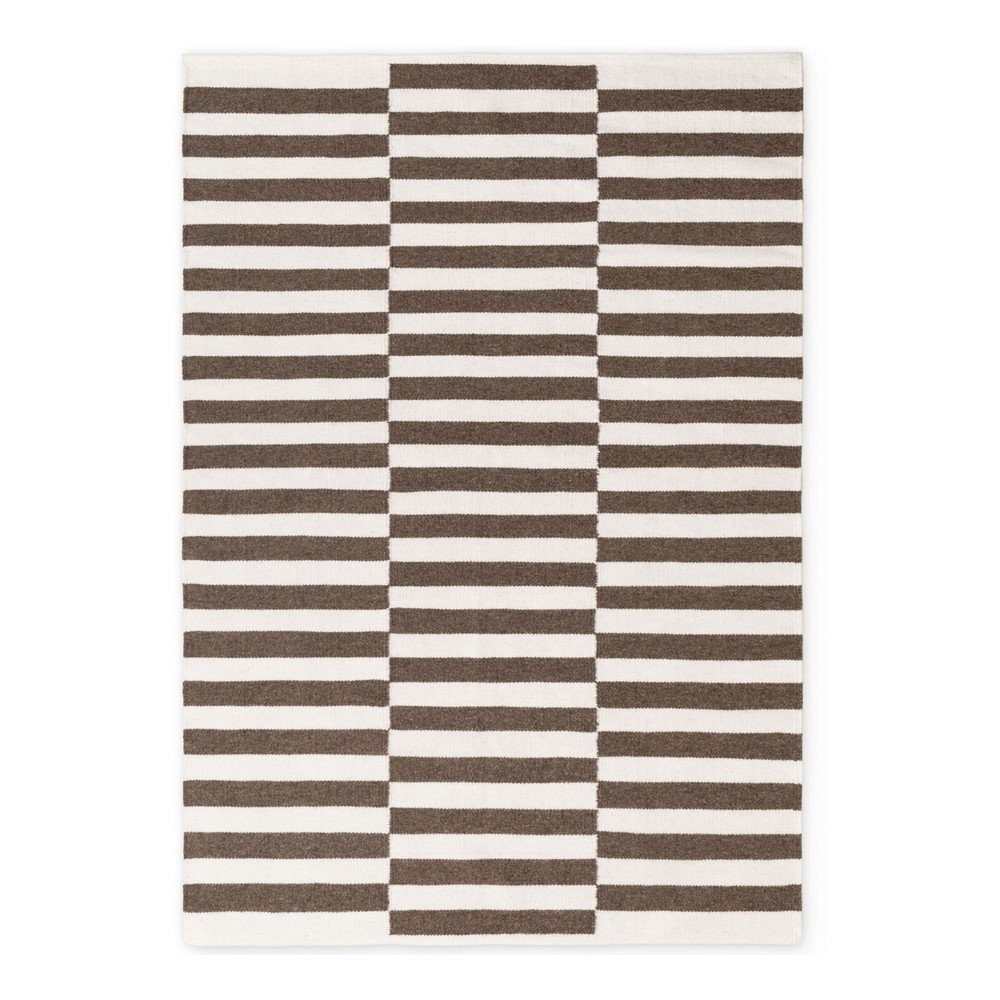 Bijeli/smeđi obostrani/ručno rađen vunen tepih 120x180 cm Vika – Hanse Home