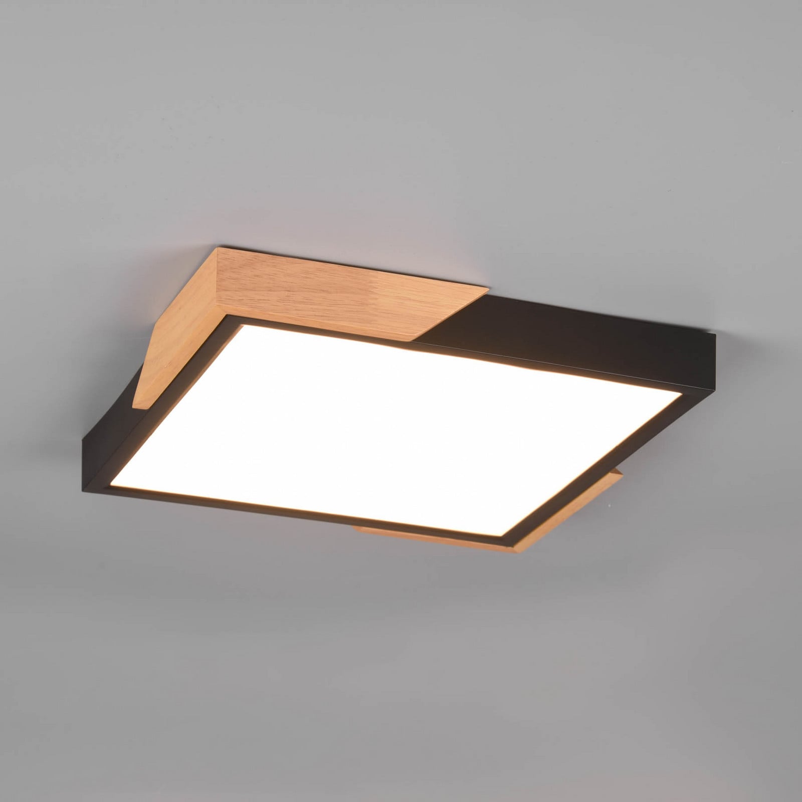 LED stropna svjetiljka Meta, 31,5x31,5cm, 3.000K, crna
