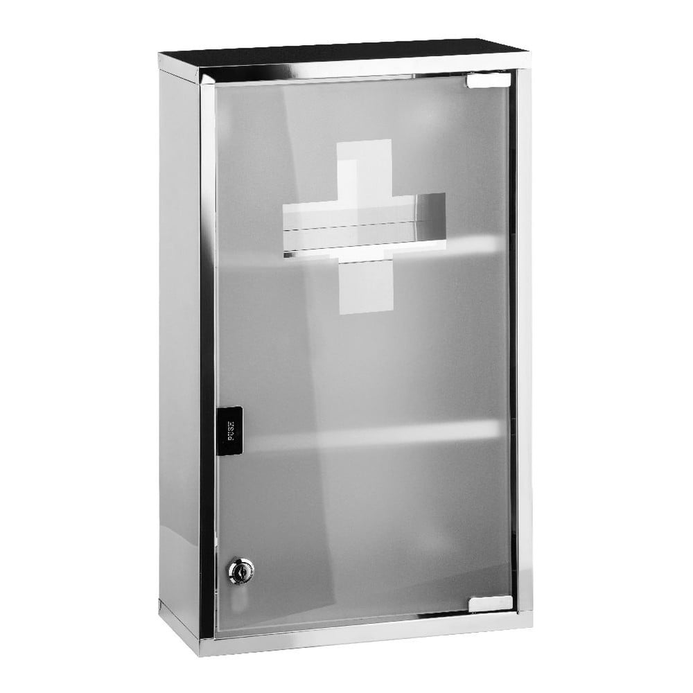 Plastični zidni ormarić za prvu pomoć u srebrnoj boji 30x51 cm – Premier Housewares
