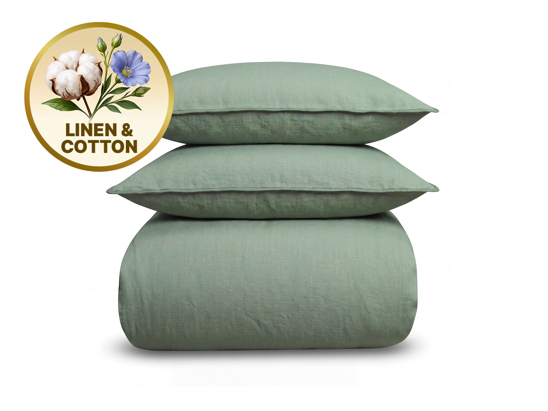 Posteljina Linen Dormeo zelena 140x200 cm