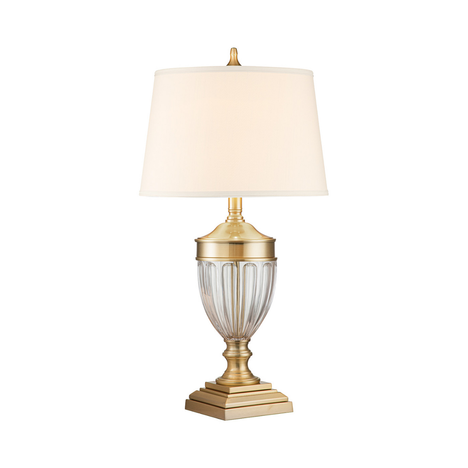 Stolna lampa od tekstila Dennison 1 brušeni mesing