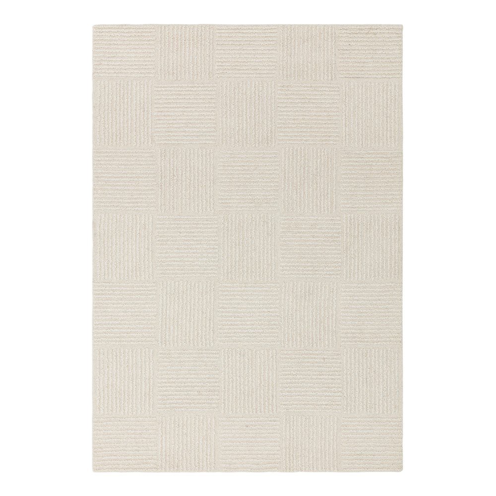 Ručno rađen vunen tepih boje slonovače 120x170 cm Zennith Grid – Asiatic Carpets