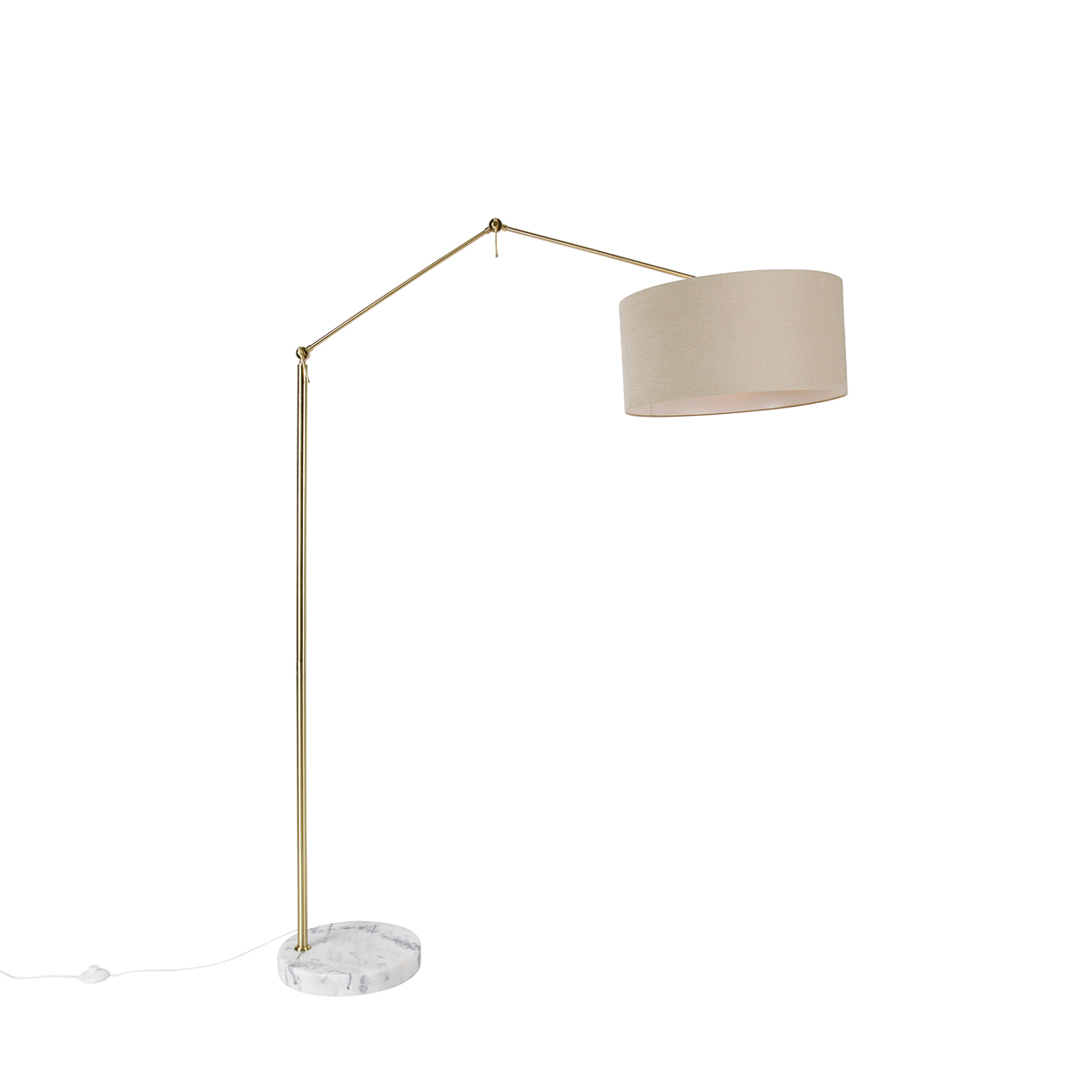 Podna lampa zlatna sa svijetlosmeđim sjenilom 50 cm podesivo - Editor