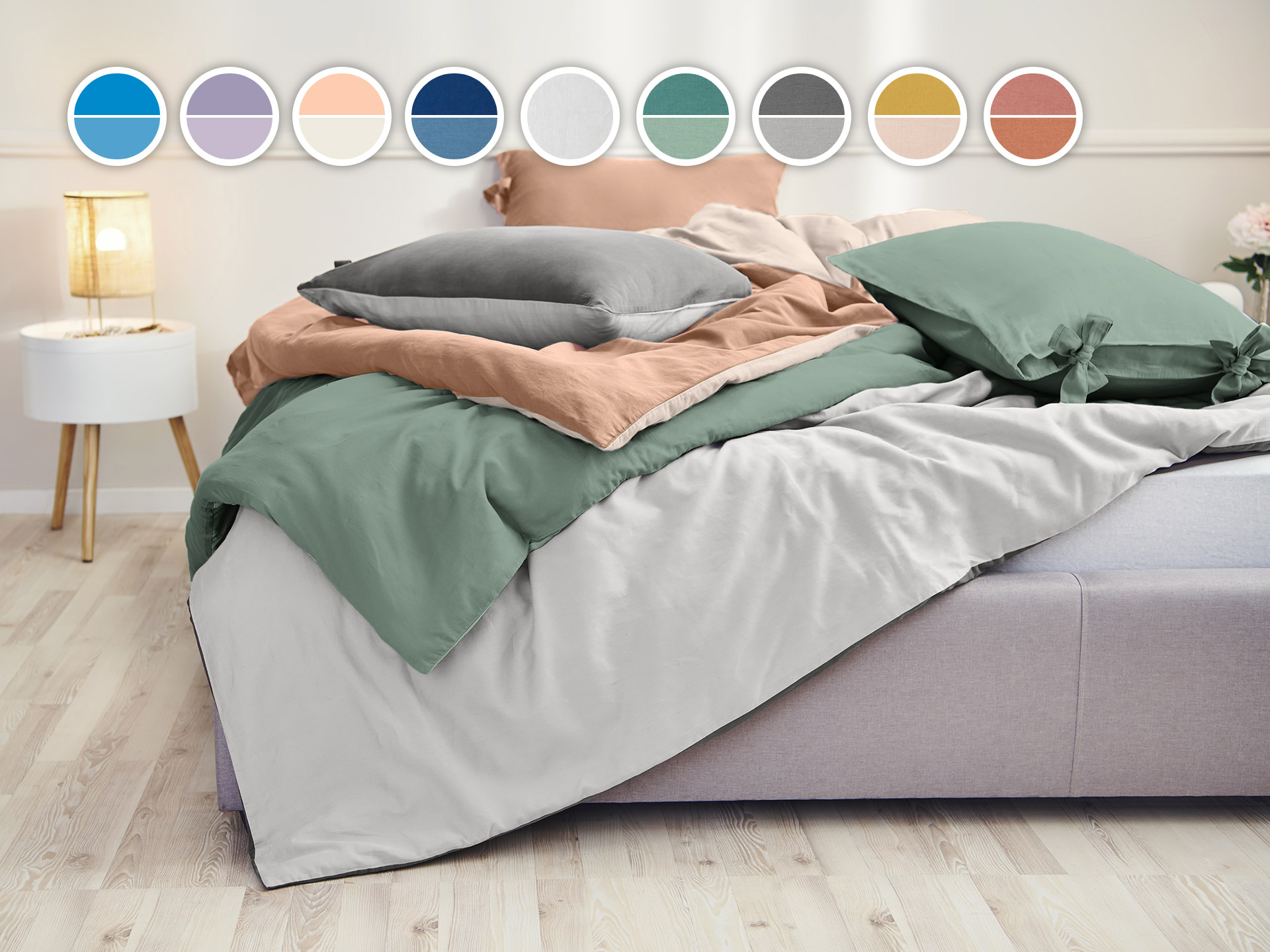 Posteljina Essentials 200x200 cm boja mente
