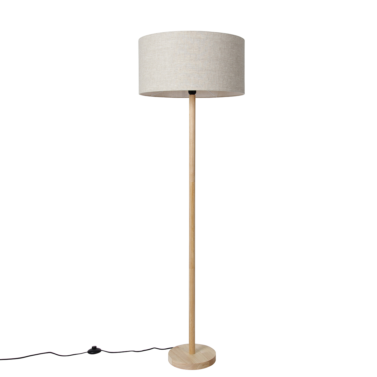 Rustikalna podna lampa drvo sa svijetlosmeđim sjenilom - Mels