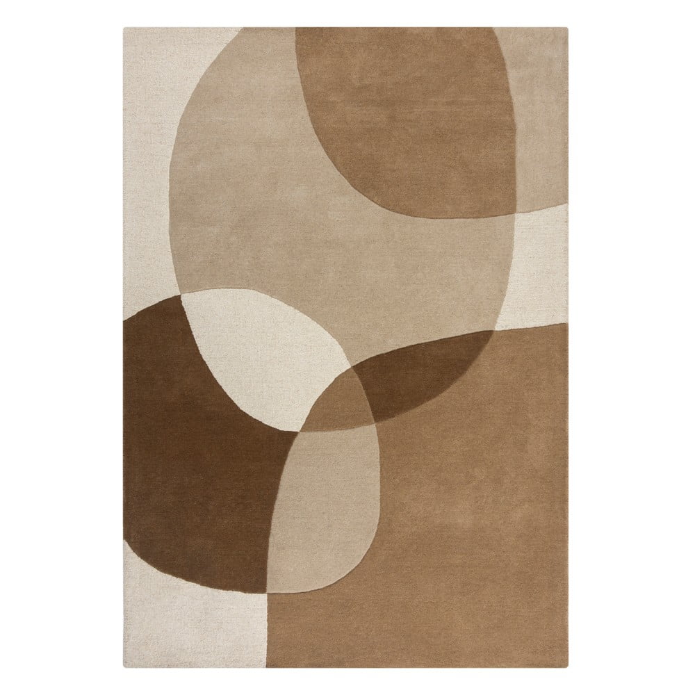 Smeđi/bež vunen tepih 120x170 cm Glow – Flair Rugs