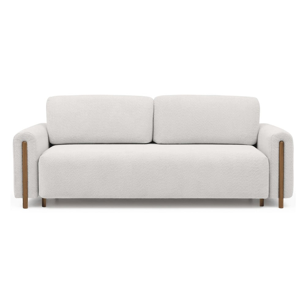 Krem sklopiva/s prostorom za odlaganje sofa od bouclé tkanine 244 cm Arcadova – ELTAP