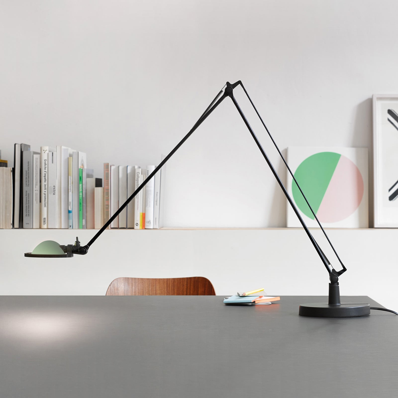 Luceplan Berenice stolna lampa 15cm, crno-zelena
