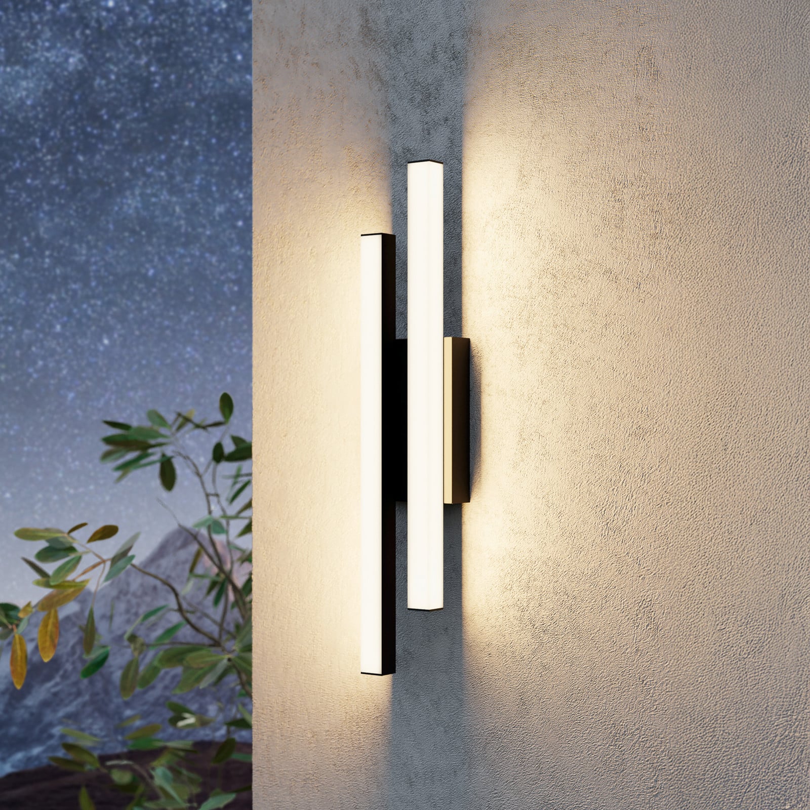 Serricella LED vanjska zidna svjetiljka, crna