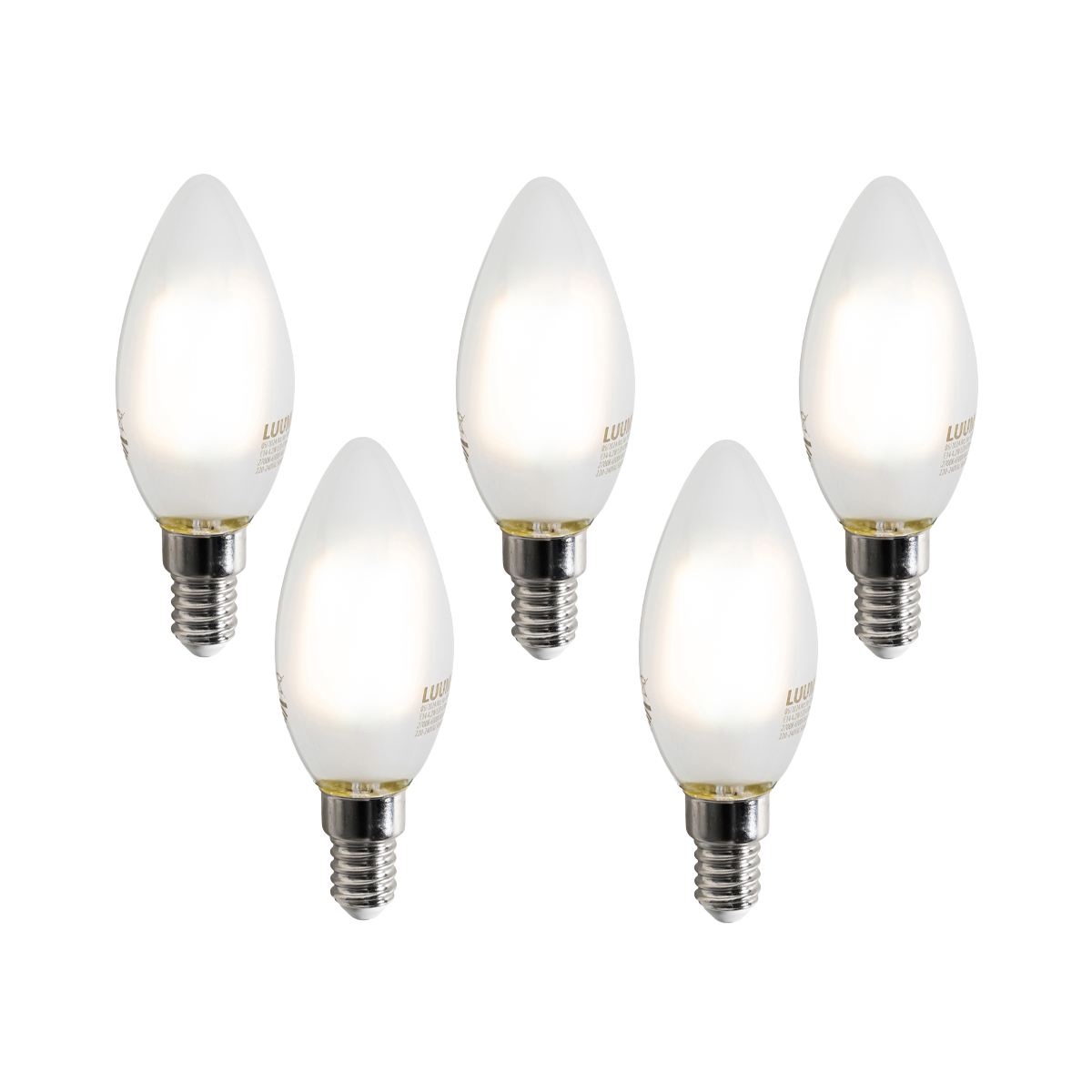 Set od 5 pametnih E14 LED žarulja C35 mat 4.2W 470 lm 2700-6500K