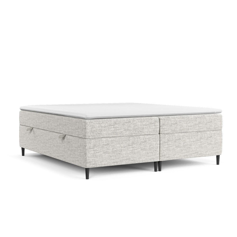 Svijetlo sivi boxspring krevet s prostorom za pohranu 160x200 cm Araya – Maison de Rêve