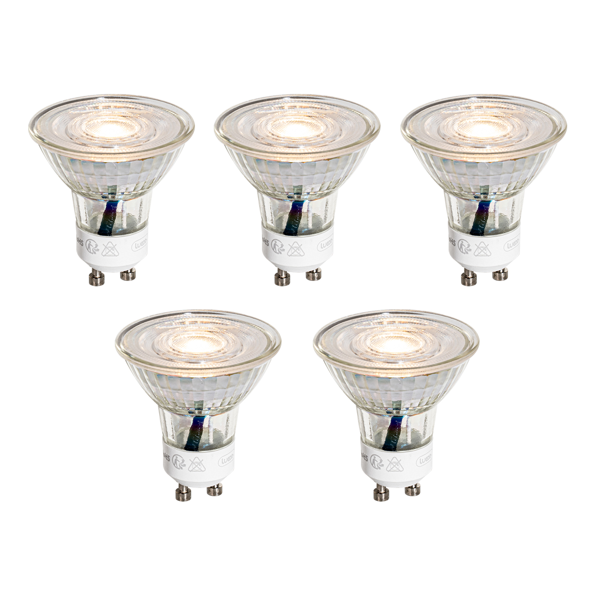 Set od 5 GU10 50mm LED žarulja prozirne 4.9W 450 lm 3000K