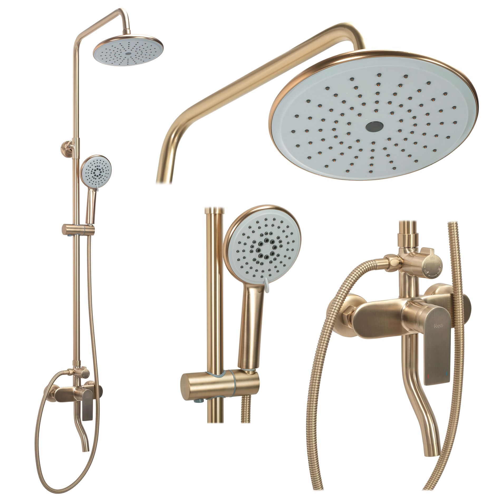 Tuš set Rea VERSO BRUSHED GOLD