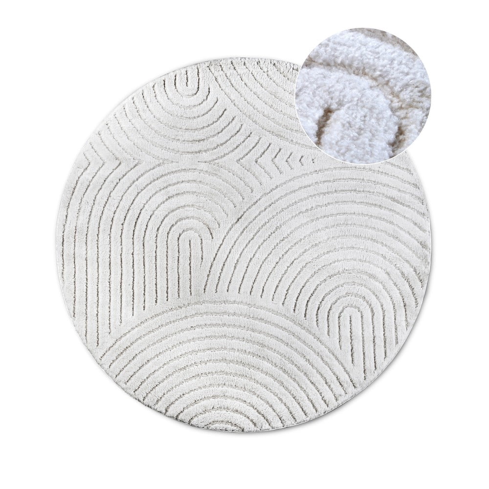 Bijeli okrugao tepih ø 160 cm Panglao New York White – Elle Decoration
