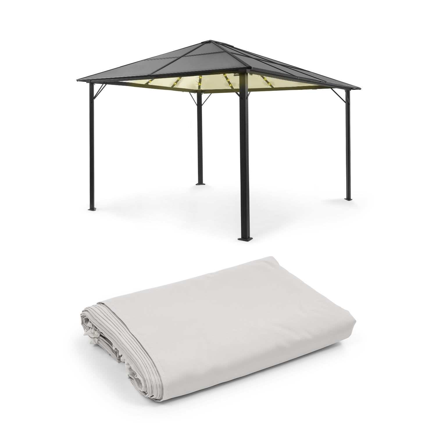 Blumfeldt Pantheon Solid Sky Ambient Solar, paviljon, 3 × 4 m, solarna rasvjeta