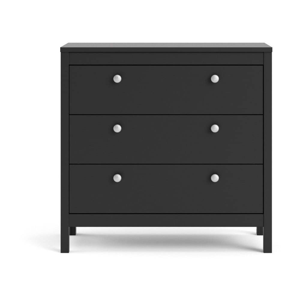 Crna niska komoda 82x80 cm Madrid – Tvilum