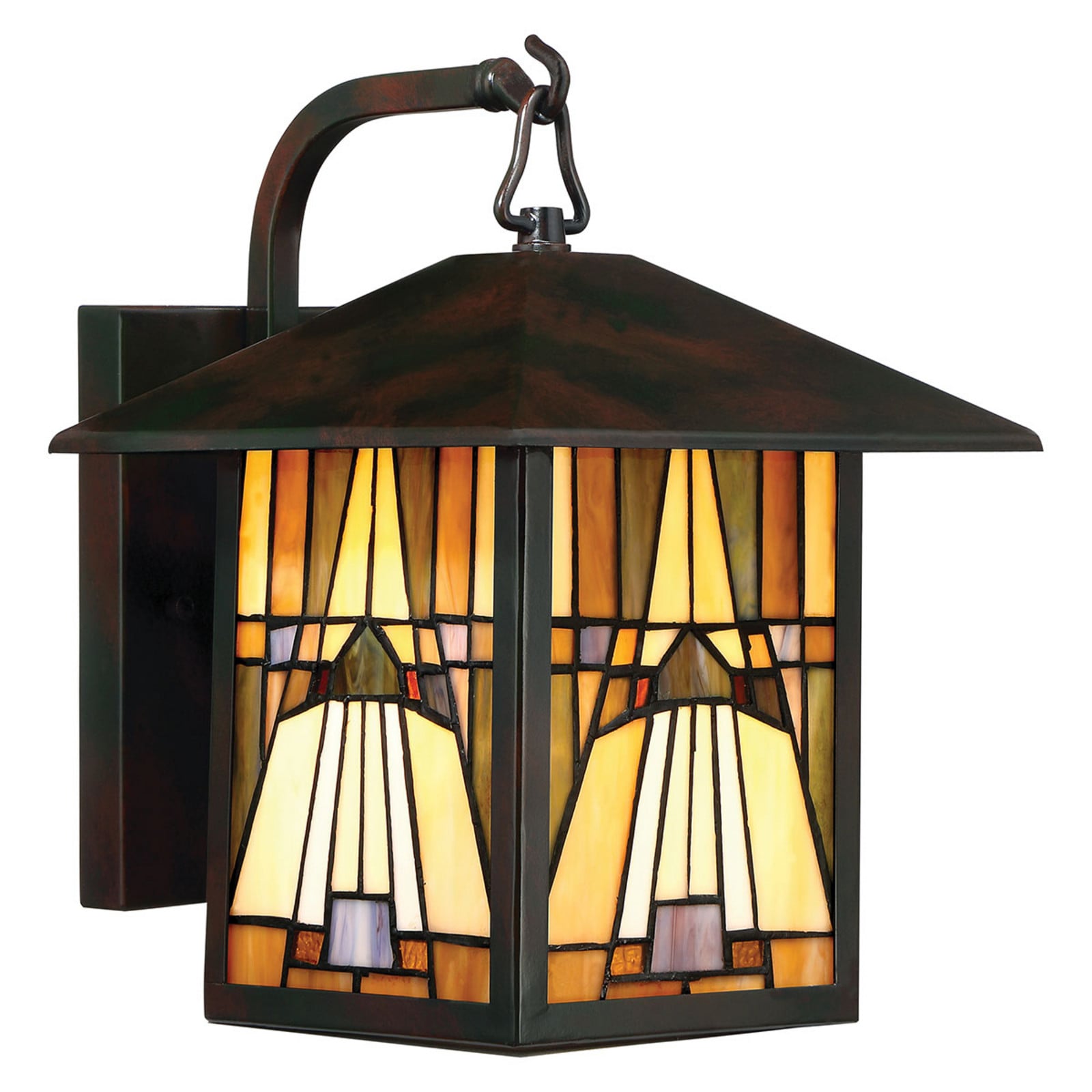 Vanjska zidna svjetiljka Inglenook, staklo u boji, V 31,4 cm