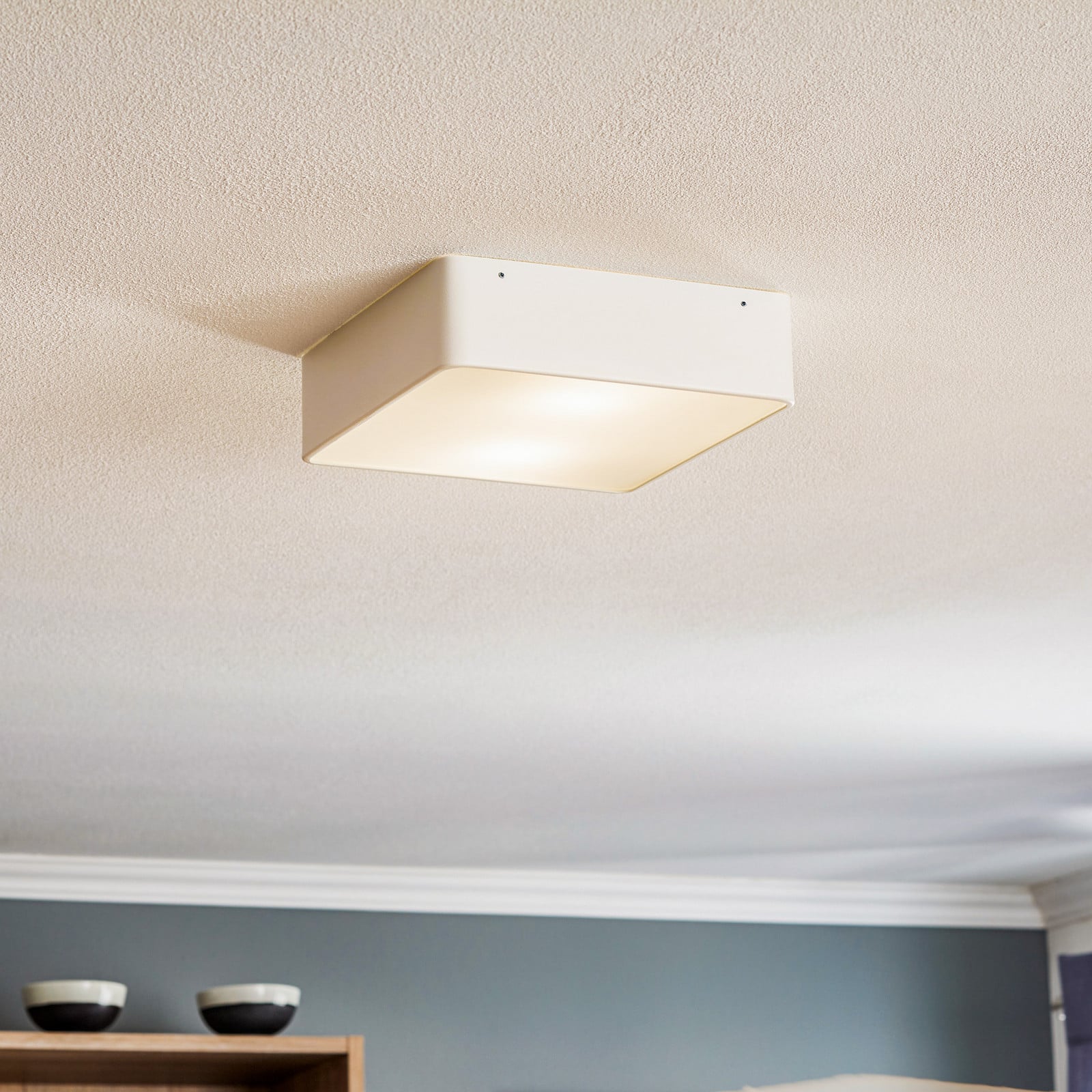 Oro stropna lampa od čelika i stakla, bijela, 25cm