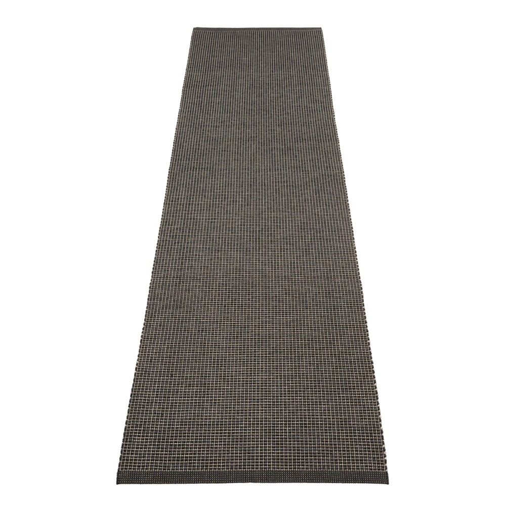 Antracitno siva unutarnja i vanjska staza 70x300 cm Emm Black Linen – Pappelina