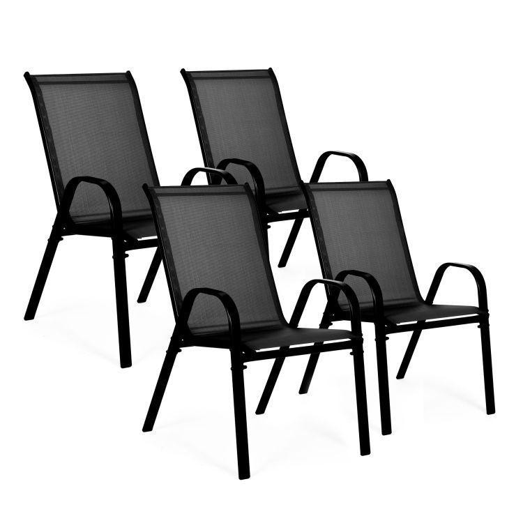 Set od 4 crne vrtne stolice