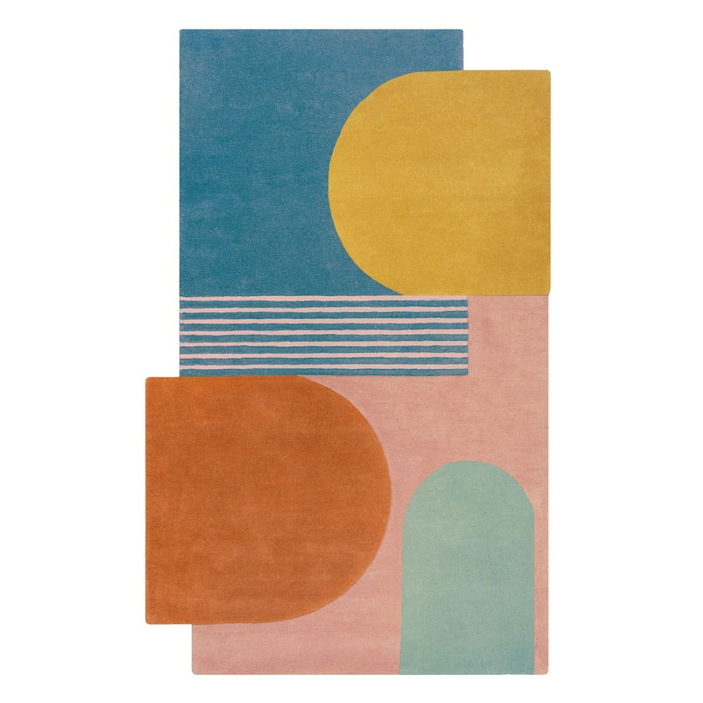 Plavi ručno rađen vunen tepih 200x290 cm Lozenge Bright Multi – Flair Rugs