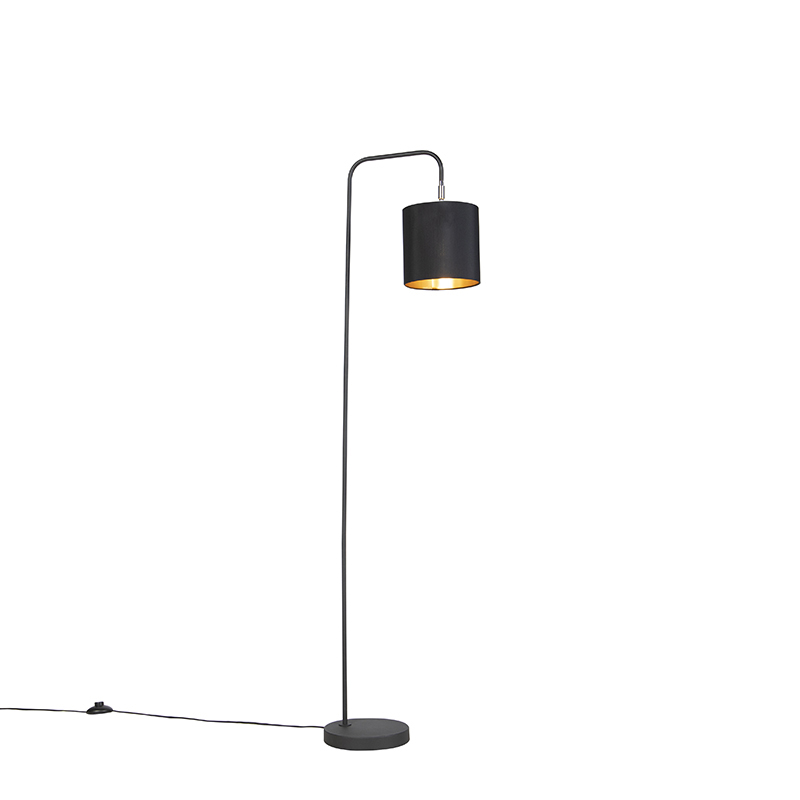 Pametna podna lampa crna uključujući WiFi žarulju A60 - Lofty