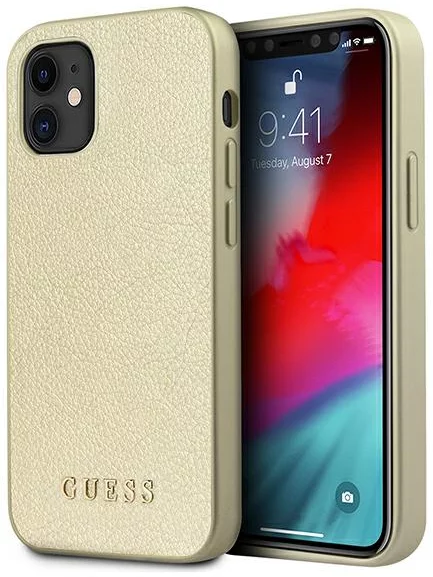 Maska Guess GUHCP12SIGLGO iPhone 12 mini 5,4" gold hardcase Iridescent (GUHCP12SIGLGO)