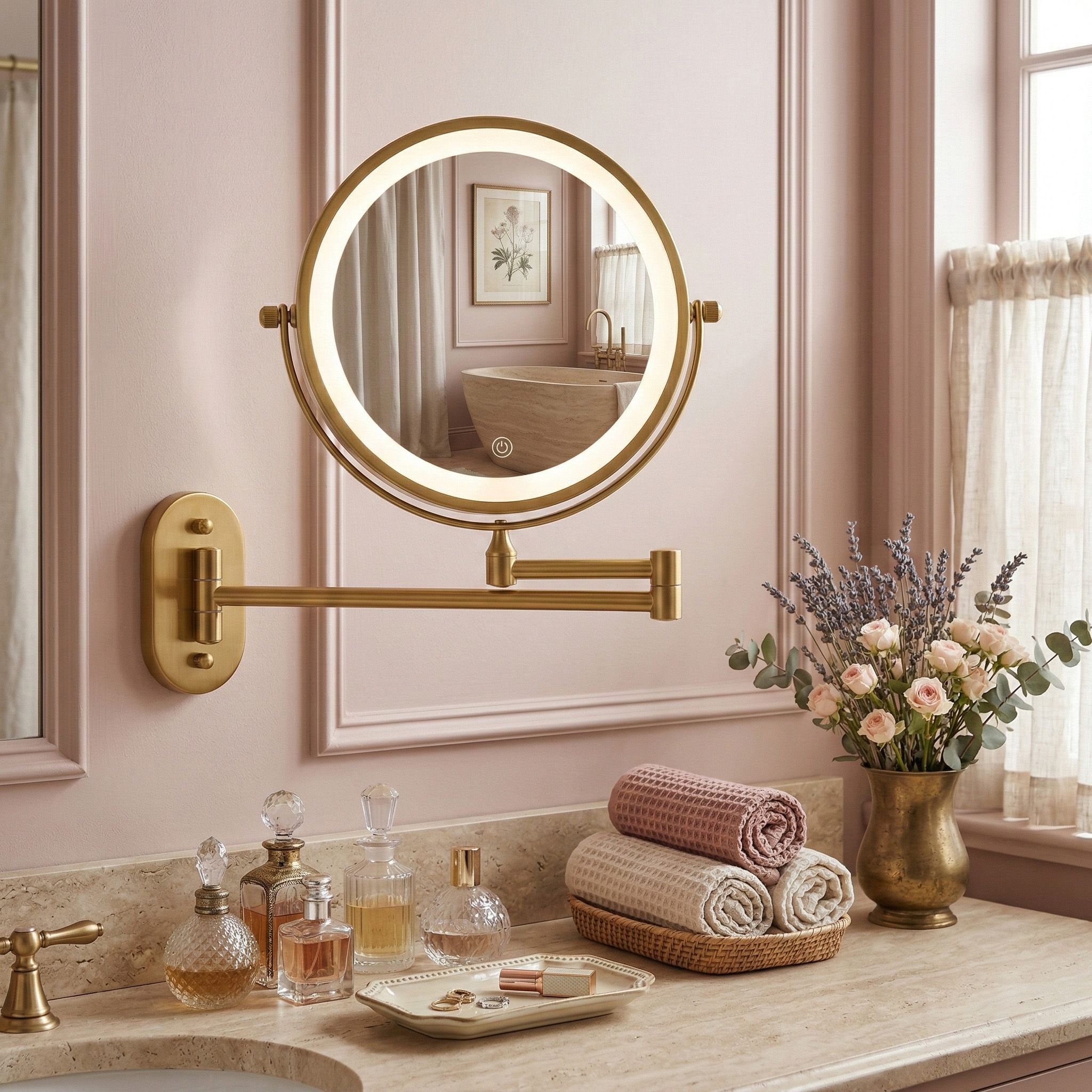 Ogledalo LED Glow Old Gold