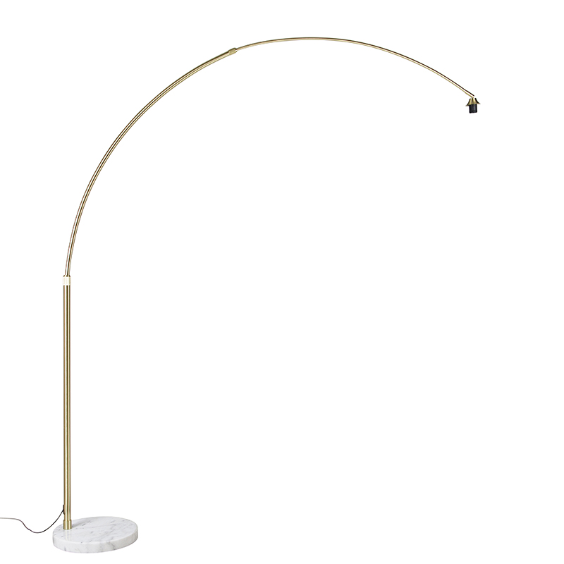Lukovična lampa od mesinga s bijelom mramornom podlogom podesive visine - XXL