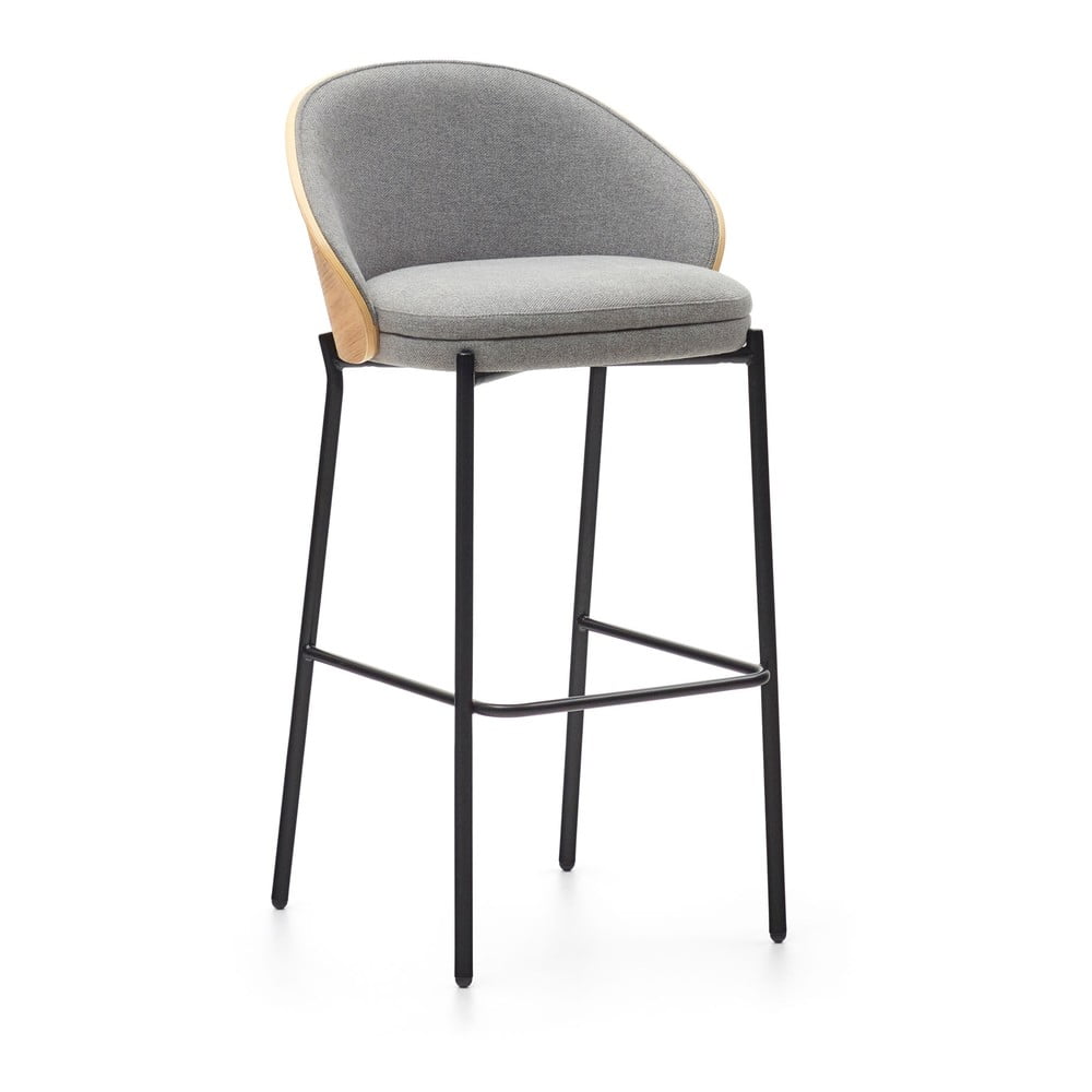 Siva/u prirodnoj boji barska stolica (visine sjedala 77 cm) Eamy – Kave Home