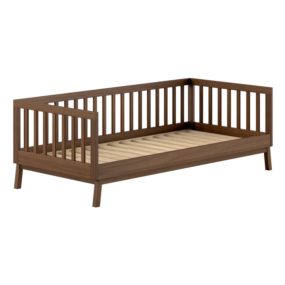 Smeđi dječji krevet od masivnog bora s podnicom 90x200 cm Sezane – Vipack