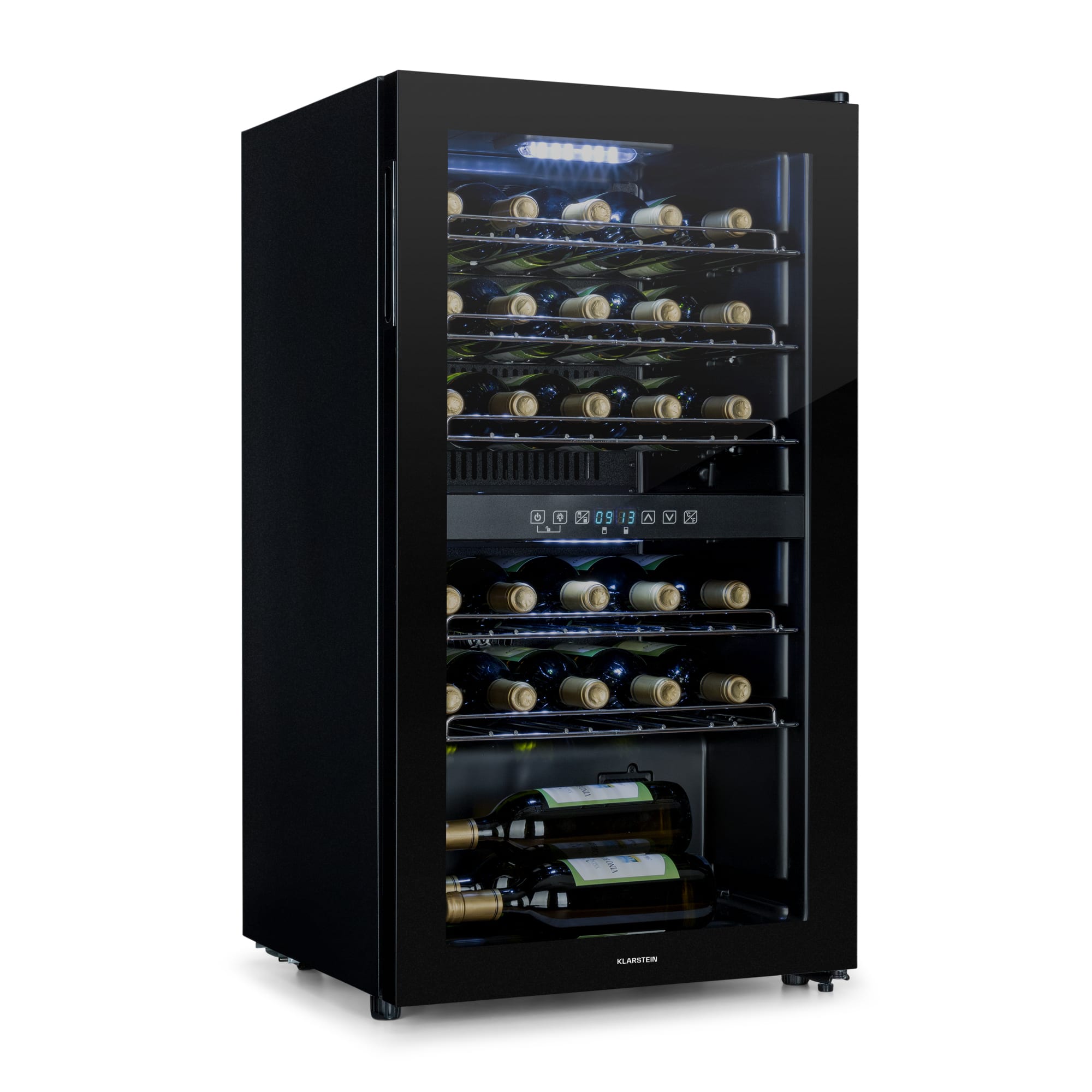 Klarstein Shiraz 29 Duo, vinoteka, 2 zone, 80 l/29 boca, 5 - 22 °C, na dodir, crna