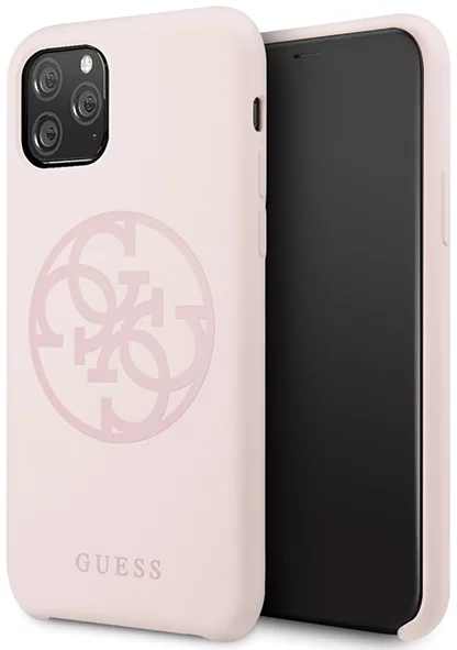 Maska Guess iPhone 11 Pro Light Pink Hardcase Silicone Tone On Tone (GUHCN58LS4GLP)