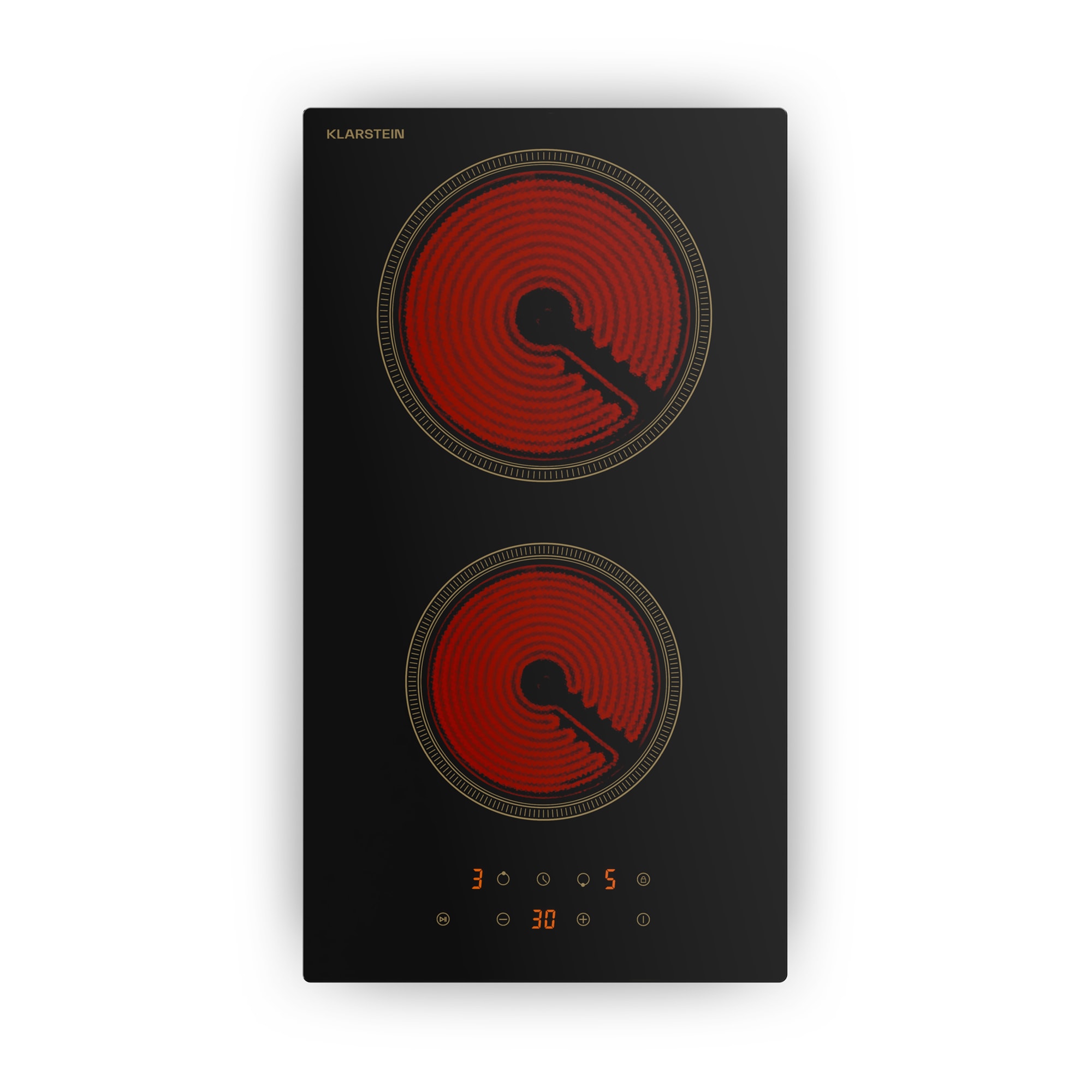 Klarstein Victoria staklokeramička ploča za kuhanje, 2 zone, elegantna, bezvremenska, 3000 W, 30 cm