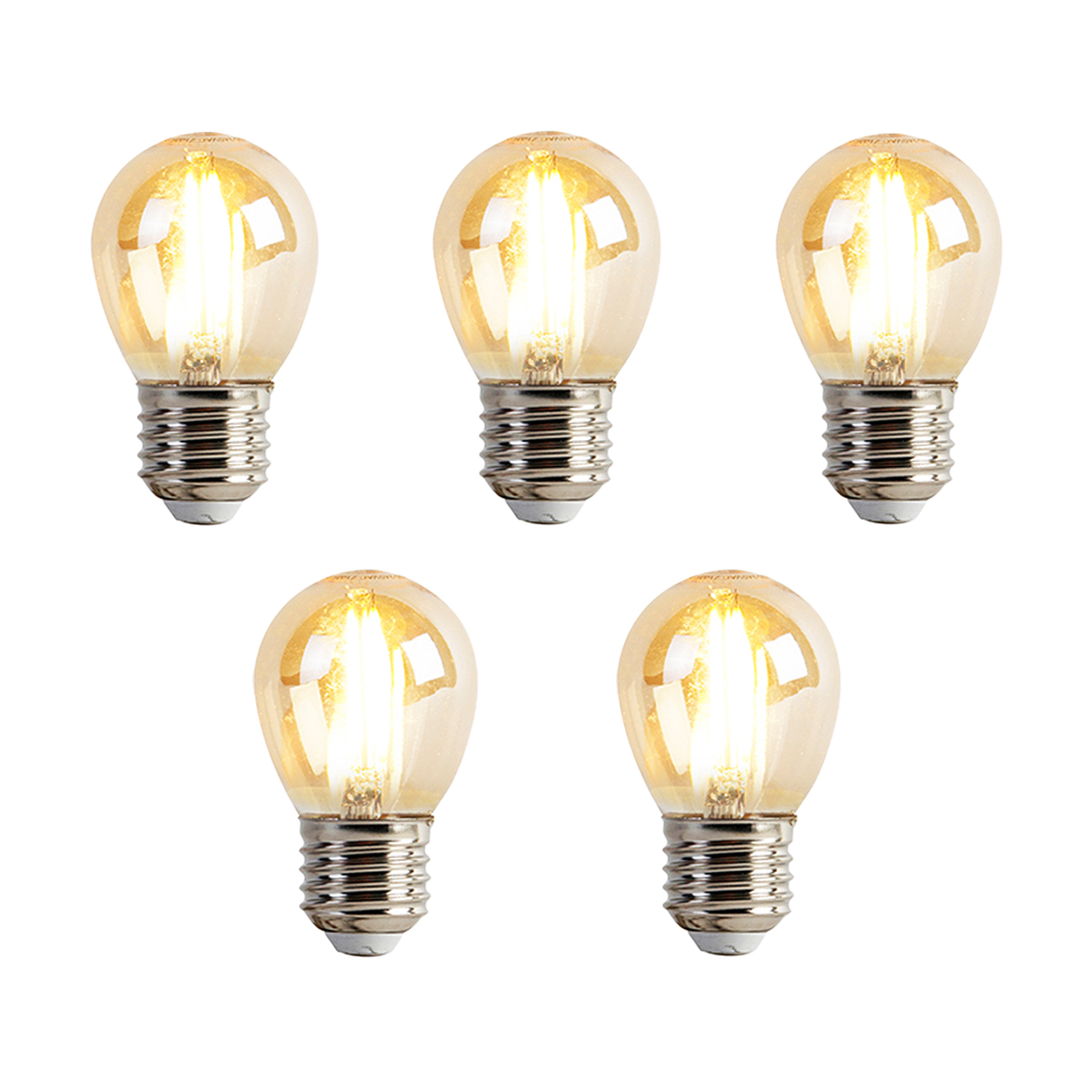 Set od 5 prigušivih LED žarulja E27 P45 Goldline 3,5 W 330 lm 2100 K