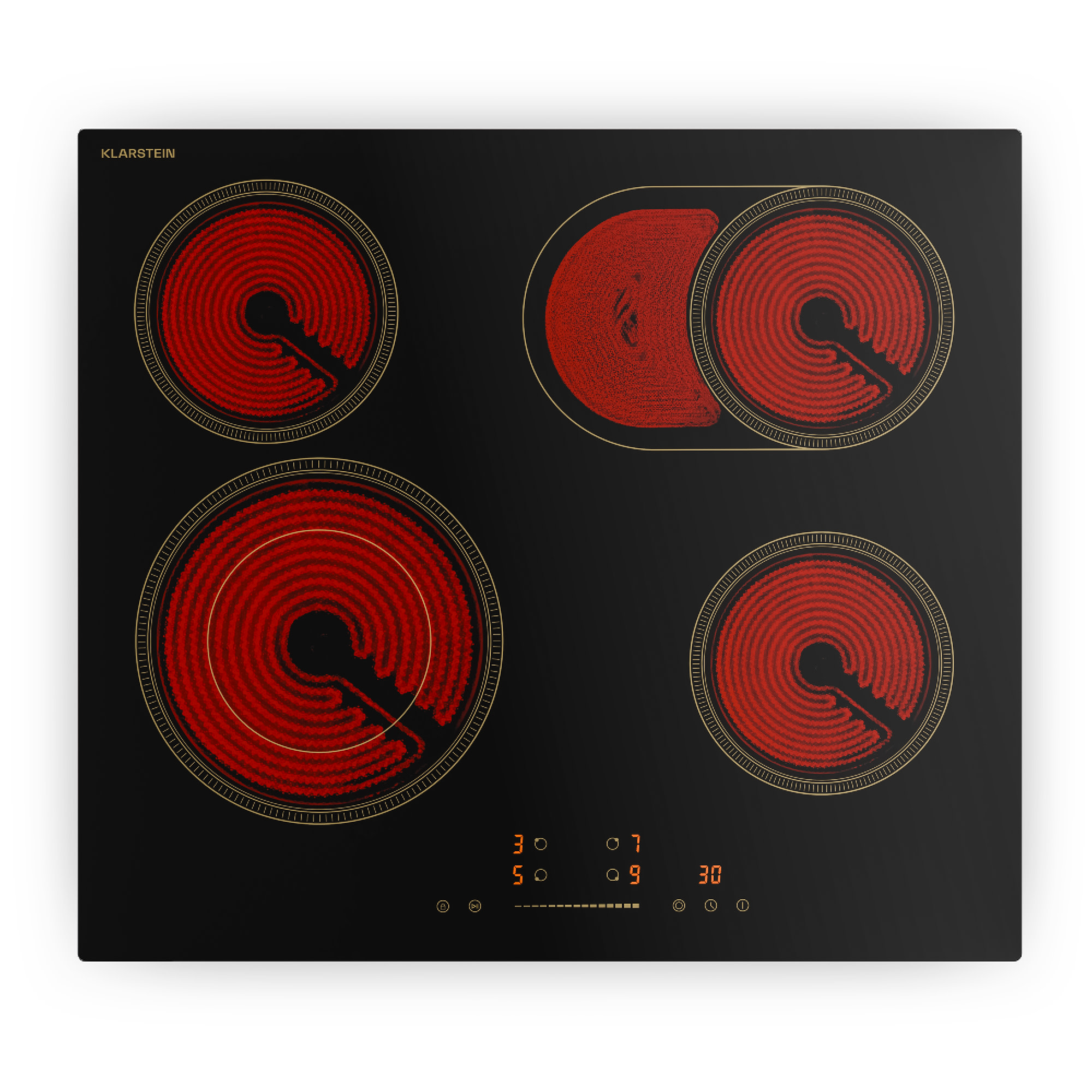 Klarstein Victoria staklokeramička ploča za kuhanje, 4 zone, Elegantna, bezvremenska, 6600 W, 60 cm