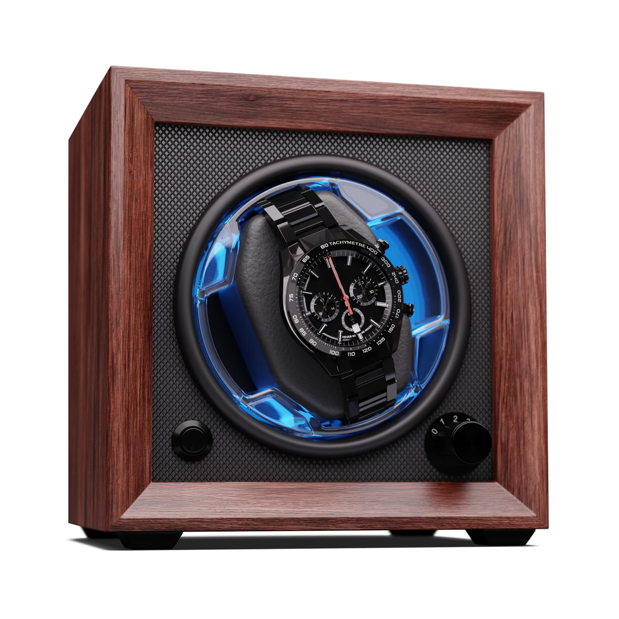 Klarstein Brienz 1, navijač za sat, 1 sat, 4 moda, drveni izgled, plavo unutarnje osvjetljenje