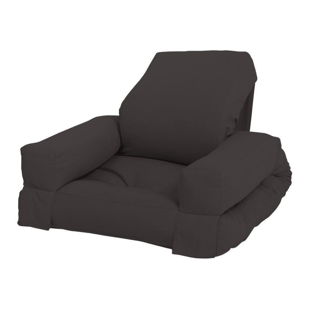 Tamnosiva dječja rasklopna fotelja Karup Design Mini Hippo
