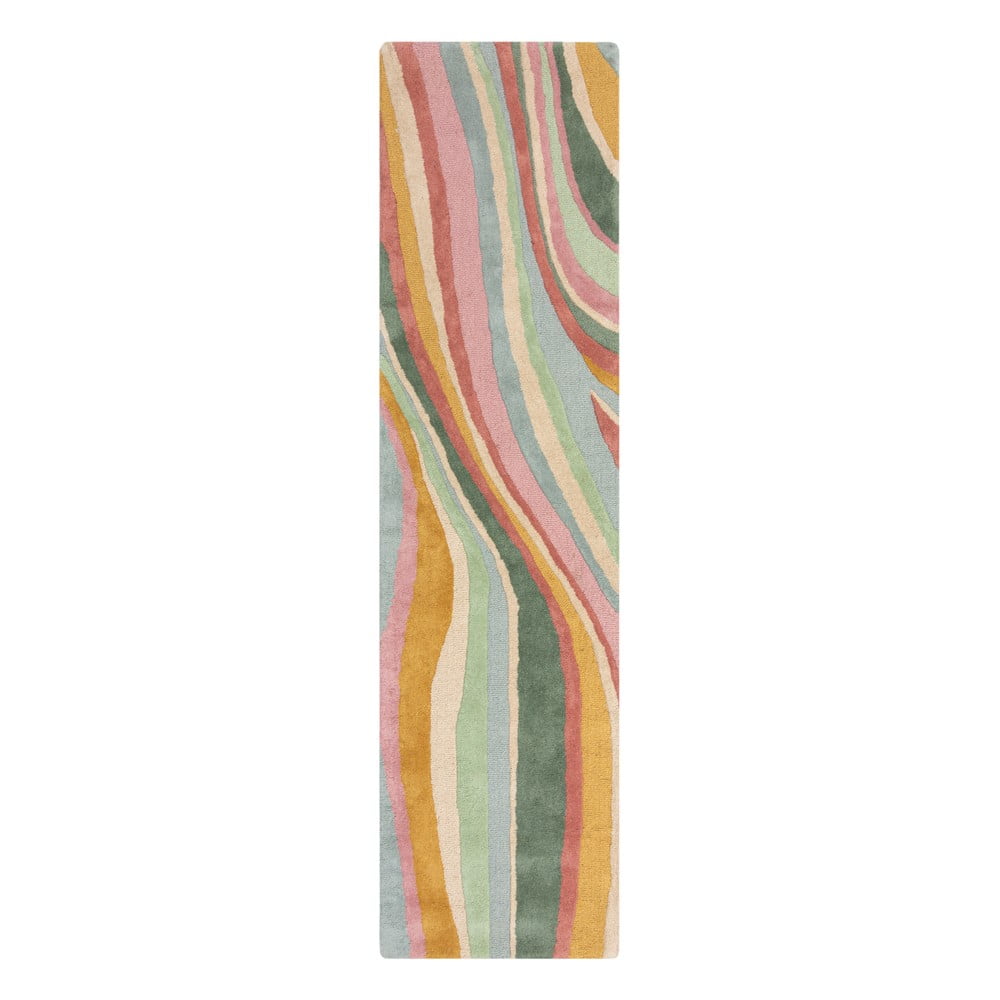 Ručno rađena vunena staza 60x230 cm Abstract Flow – Flair Rugs