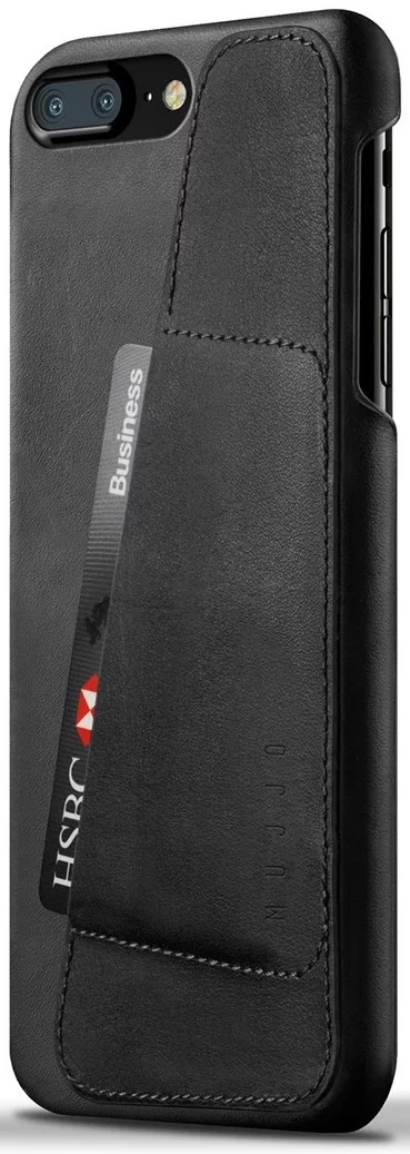 Maska MUJJO Leather Wallet Case for iPhone 8 Plus / 7 Plus - Black (MUJJO-CS-071-BK) 