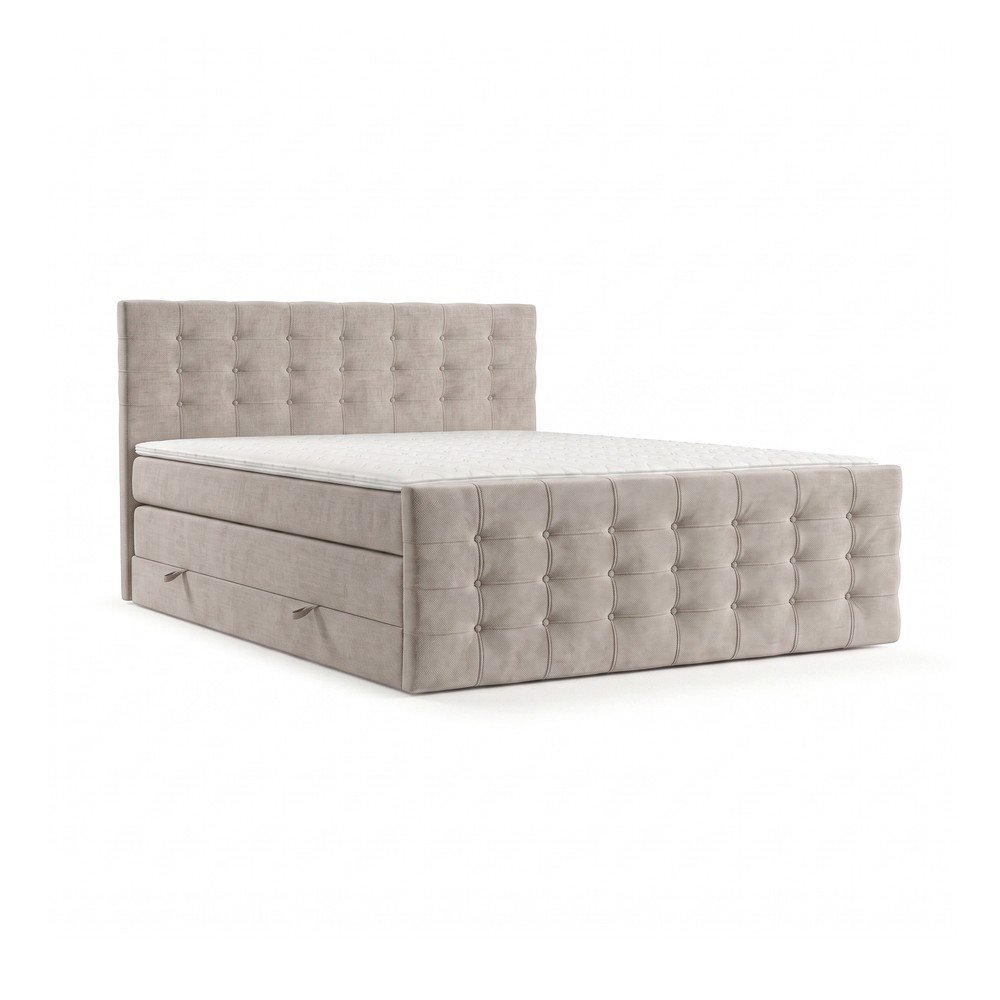 Bež boxspring krevet s prostorom za pohranu 180x200 cm Blend – Maison de Rêve
