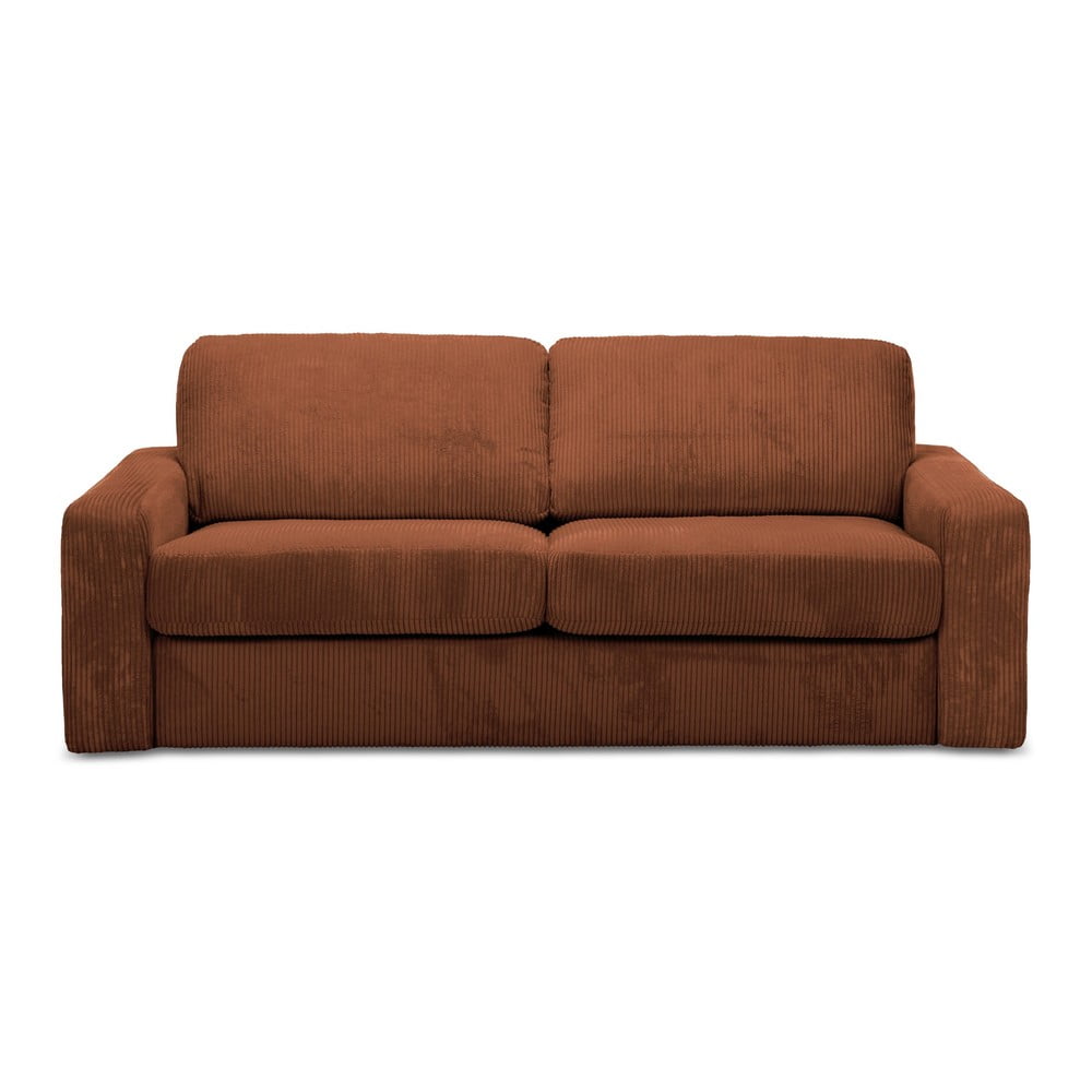 Sklopiva sofa od samta boja terakote 195 cm Nona – Makamii