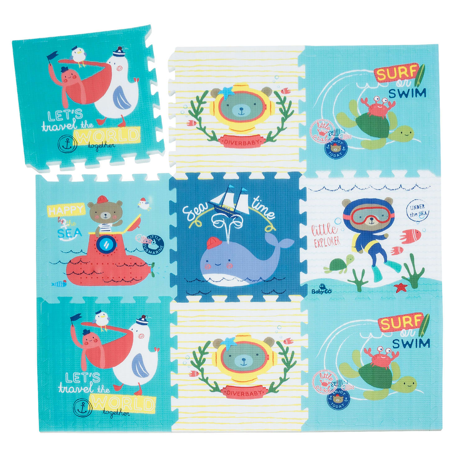 Babify Podloga za igru, sa igračkom, 9 kom, motiv planeta