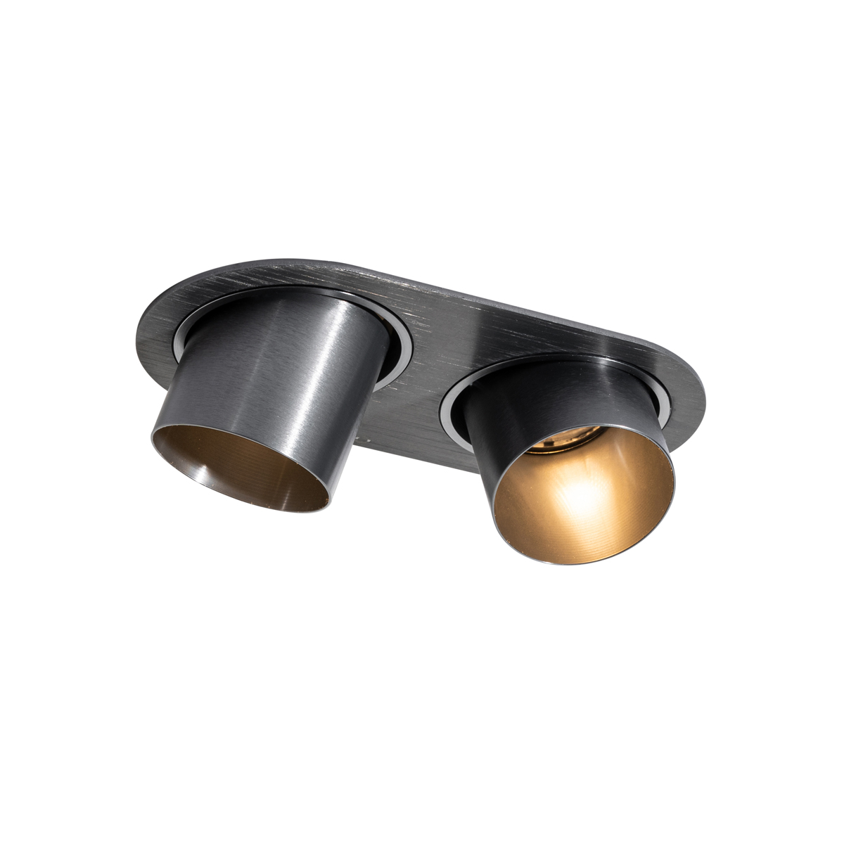 Okruglo ugradno svjetlo tamnosivo GU10 50 mm 2-svjetla - Installa