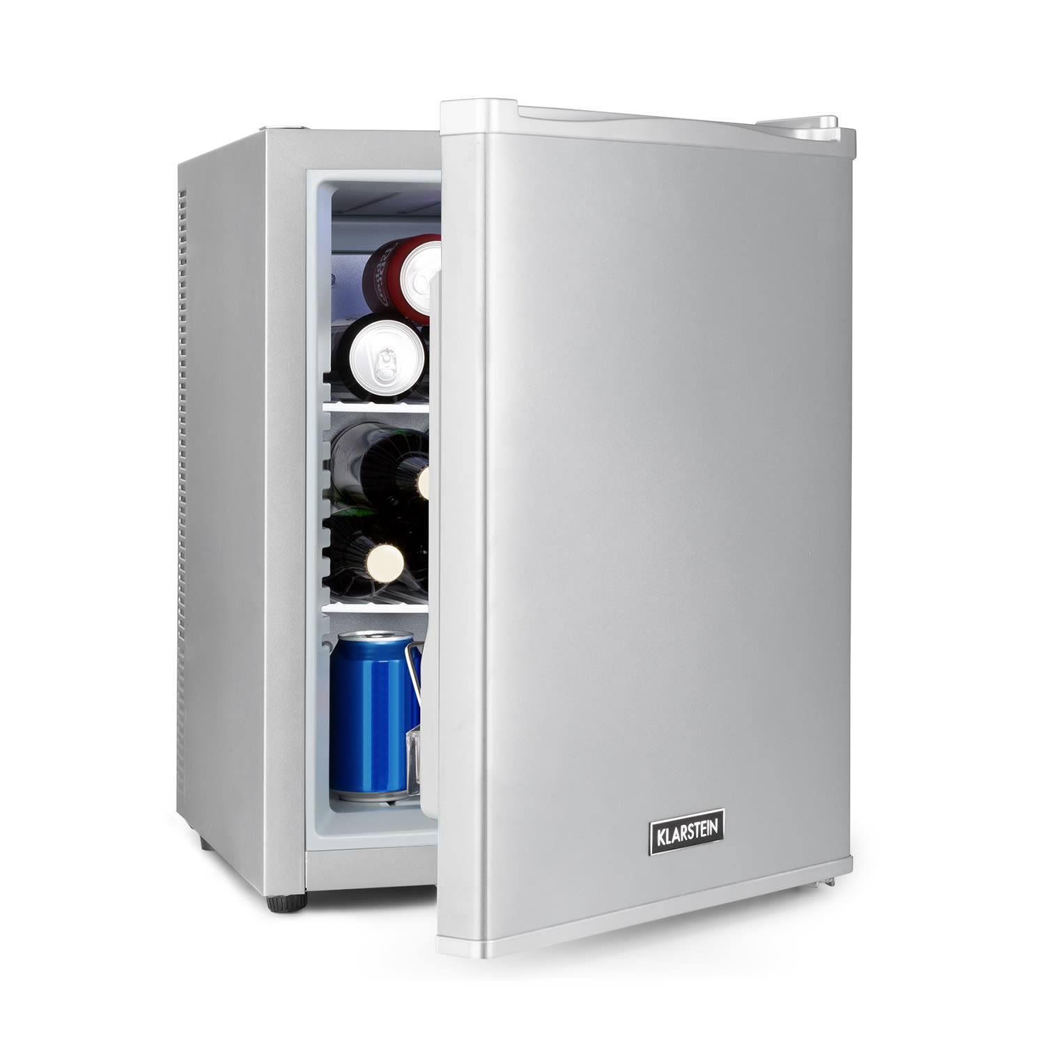 Klarstein Happy Hour 40, minibar, 40 L, 5 - 15 ° C, tihi rad, 23 dB, LED svjetlo, srebrni