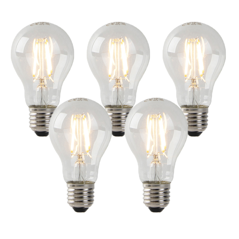 Set od 5 LED žarulja E27 prozirne 3W 250lm 2200K