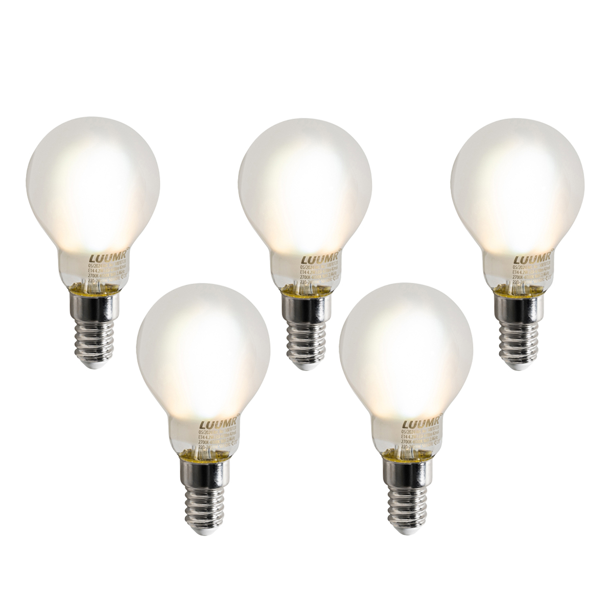 Set od 5 pametnih E14 LED žarulja P45 mat 4,2W 470 lm 2700-6500K