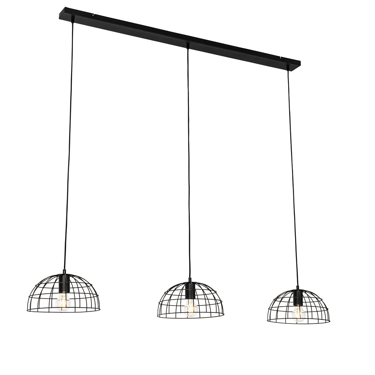 Industrijska viseća svjetiljka crna 3 svjetla - Hanze