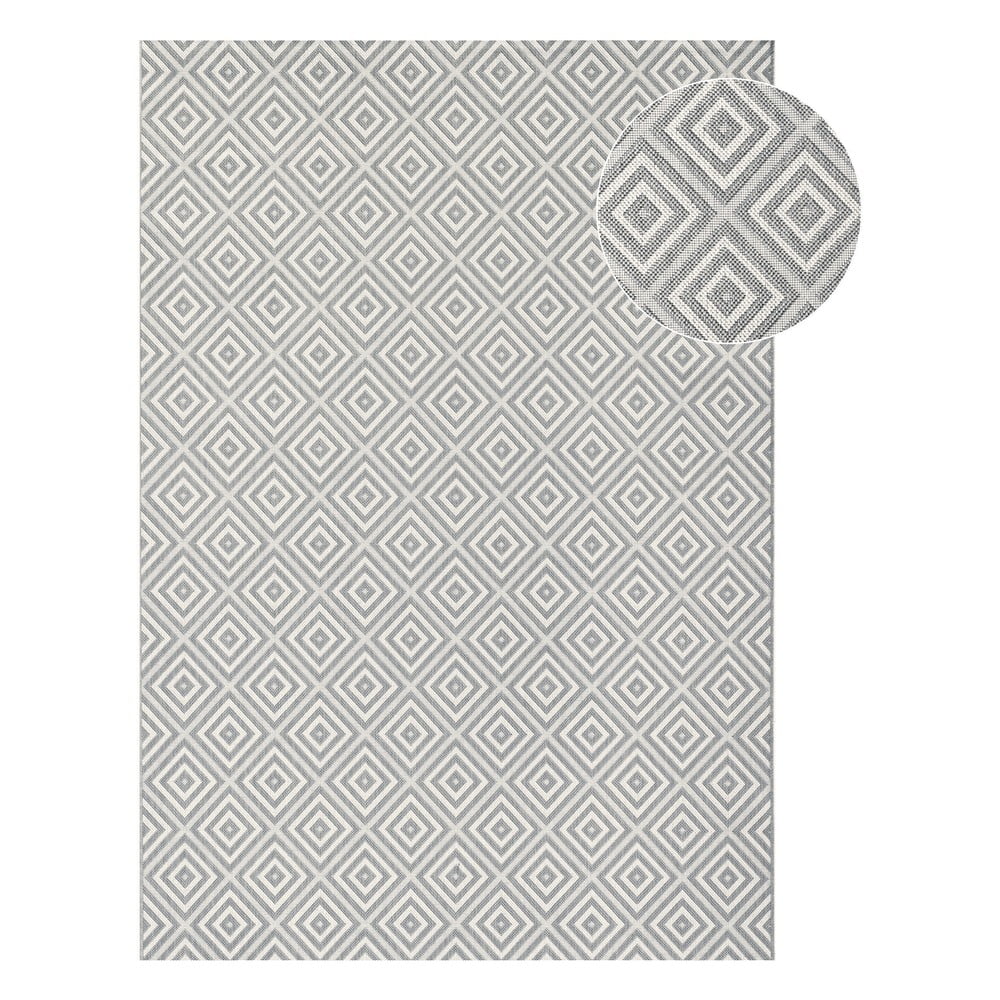 Sivi vanjski tepih NORTHRUGS Karo, 160 x 230 cm