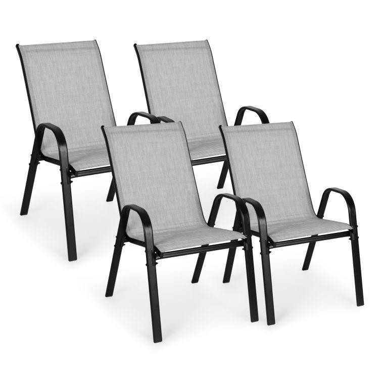 Svijetlo sivi set od 4 vrtne stolice